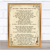 Tom Jones Green Green Grass Of Home Vintage Guitar Song Lyric Quote Print