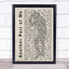 Michael Jackson Another Part of Me Shadow Song Lyric Quote Print
