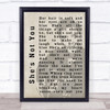 Elvis Presley She's Not You Face Shadow Song Lyric Quote Print