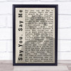 Lionel Richie Say You, Say Me Shadow Song Lyric Quote Print