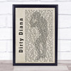 Michael Jackson Dirty Diana Shadow Song Lyric Quote Print