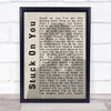 Lionel Richie Stuck On You Shadow Song Lyric Quote Print