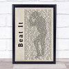 Michael Jackson Beat It Shadow Song Lyric Quote Print