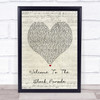 My Chemical Romance Welcome To The Black Parade Script Heart Song Lyric Print