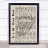 The Rolling Stones Its All Over Now Shadow Song Lyric Quote Print