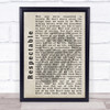 The Rolling Stones Respectable Shadow Song Lyric Quote Print