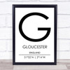 Gloucester England Coordinates Travel Print