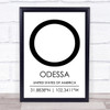 Odessa United States Of America Coordinates World City Quote Print