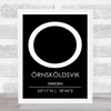 Ornskoldsvik Sweden Coordinates Black & White Travel Print