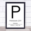 Panama City Panama Coordinates Travel Print