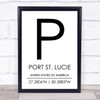 Port St. Lucie United States Of America Coordinates Quote Print