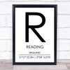 Reading England Coordinates World City Travel Print