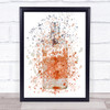 Watercolour Splatter Absolutely Peachy Vodka Bottle Wall Art Print