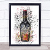 Watercolour Splatter Coffee Liqueur Bottle Wall Art Print