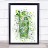 Watercolour Splatter Mojito Cocktail Glass Wall Art Print