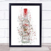 Watercolour Splatter Red Sambuca Bottle Wall Art Print