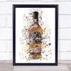 Watercolour Splatter Scottish Deer Whiskey Bottle Wall Art Print