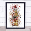 Watercolour Splatter Southern Whiskey Bottle Wall Art Print