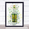 Watercolour Splatter Strong Proof Rum Bottle Wall Art Print