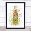 Watercolour Splatter Tequila Lager Bottle Wall Art Print