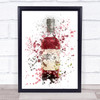 Watercolour Splatter Scottish Plum Gin Bottle Wall Art Print