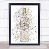 Watercolour Splatter Winner Vanilla Vodka Bottle Wall Art Print