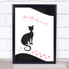 Cat 5 Black Framed Wall Art Print