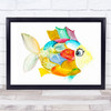 Watercolour Colourful Fish Framed Wall Art Print