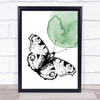 Watercolour Hand Drawn Insects Butterfly Framed Wall Art Print