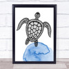 Zentangle Ocean Watercolour Sea Turtle Framed Wall Art Print