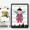 Superman Stripes Superhero Children's Nursery Bedroom Wall Art Print