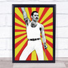 Freddie Mercury Red Yellow Funky Framed Wall Art Print
