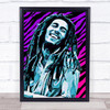 Bob Marley Zebra Print Funky Framed Wall Art Print