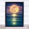 Moon And Sea Photgraphic Ocean Wall Art Print