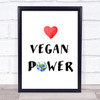 Vegan Power Activist Climate Quote Typogrophy Wall Art Print