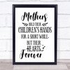 Mothers Hold Their Children's Hands Quote Typogrophy Wall Art Print