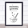 Mummies Yummys Made With Love Quote Typogrophy Wall Art Print
