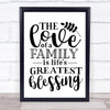The Love Of Family Quote Typogrophy Wall Art Print