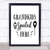 Grandkids Spoiled Here Quote Typogrophy Wall Art Print