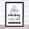 Too Much Good Whiskey Is Barely Enough Quote Typogrophy Wall Art Print