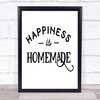 Happiness Is Homemade Craft Quote Typogrophy Wall Art Print