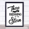 There Is A Blessing In The Storm Quote Typogrophy Wall Art Print