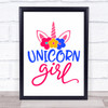 Unicorn Girl Quote Typogrophy Wall Art Print