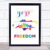 Yoga Rainbow Style Quote Typogrophy Wall Art Print