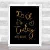 Its Ok If All You Did Is Survive Gold Black Quote Typogrophy Wall Art Print