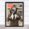 Lion Roaring In Suit Corona Newspaper Decorative Wall Art Print