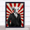 Cow In Suit Retro Decorative Wall Art Print