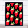 Strawberries Repeated Decorative Wall Art Print