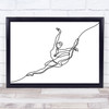 Black & White Line Art Ballerina Ballet Dancer Decorative Wall Art Print