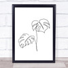 Black & White Line Art Plant Leaf Botanical Decorative Wall Art Print